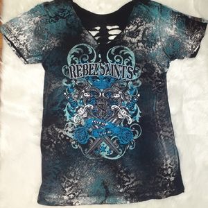 Rebel Saints top made in the u.s.a. 100% Cotton size xl